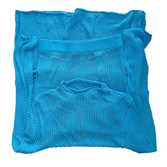 Zara Blue Pointelle Knit Sweater And Skirt Set BLOGGERS favorite! Size M EUC - Picture 16 of 16